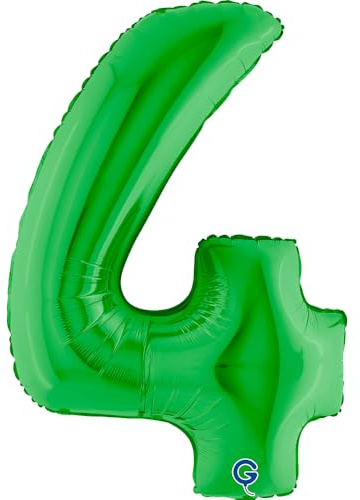 Grabo XXL Riesen Zahlen Folienballon 102 cm (40) – Perfekte Deko für Geburtstage, Jubiläen & Feiern – Happy Birthday Party-Highlight - für Helium und Luft! Wiederverwendbar! (Grün, 4)