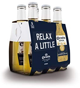 Corona Cerveza, Packs de 6 Botellas x 21 cl, Cerveza Lager Ligera y Refrescante, 4,5% Volumen de Alcohol