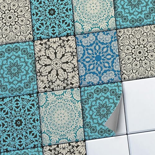 CREATISTO Mosaik-Fliesen Fliesenaufkleber Fliesenfolie - Stylische Sticker Aufkleber für Fliesen I Klebefliesen Deko Folie für Fliesen in Küche u. Bad/Badezimmer (20x25 cm I 30 -Teilig)