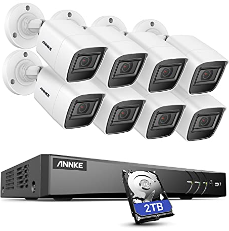 ANNKE E800 8CH 8MP 2160P Ultra HD Überwachungskamera System 2TB HDD 8 Kanal 8MP HDMI DVR Recorder mit 8 Wetterfest 8.0Megapixel(4K) Außen Video Kamera Set Bewegungsmelder 30M IR Nachtsicht