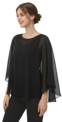 Capes for Womens Casual chiffon shawl Casual Chiffon Cape Sheer cape shawls and wraps Poncho Capelets Cover Up