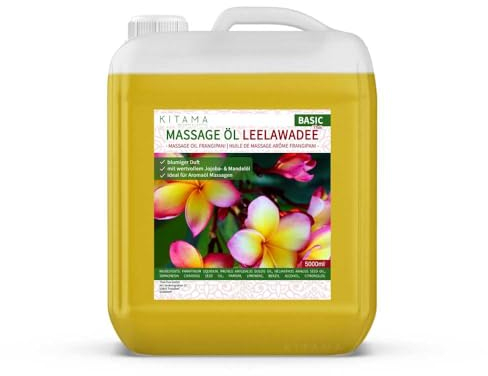 Kitama Massageöl Aroma Leelawadee Frangipani - Körper-Öl für Massagen - Pflegeöl - Aroma-Öl - pflegendes Entspannungs-Öl - Thai - 5000ml (5-Liter)