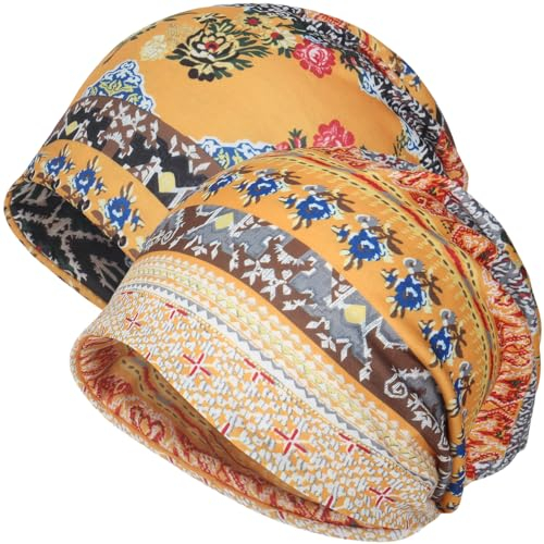 Kayier Damen Baggy Casual Chemo Beanie Hüte Headwear Caps, 2er-Pack - N, Einheitsgröße-XL