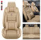 Muchkey Leder Auto Sitzbezüge für BMW 3er E46 E90 F30 E92 E93 GT 5 Sitze Autositzbezüge mit Kopfstütze Nackenkissen & Rückenkissen Autositze Farbe Beige