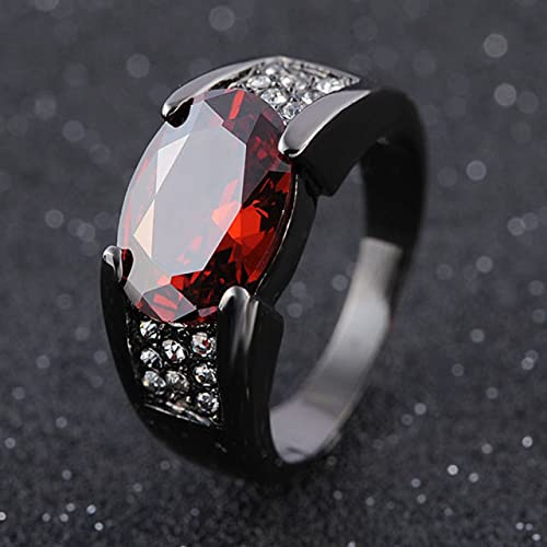 LVYAN Hip-Hop 14K Schwarzgold Rubin Obsidian Ring Party Hochzeit Saphir Rein Für Frauen Männer Unisex Rock Obsidian Schmuck Ring