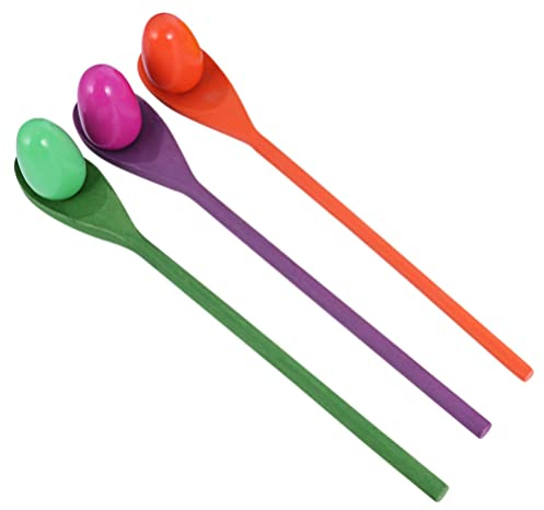 Toyvian 3 Sätze Holzlöffel Werfen Balancierspiel Aus Holzeiern Halloween-partybevorzugung Balance-fähigkeit-Zug-Spielzeug Balance-Ball-Spielzeug Einstellen Kind Hölzern Weihnachten