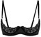 Agoky Women's Sexy 1/4 Cup Lace Bra Padded Unlined Underwire Push Up Balconette Every Day Bra Black A M