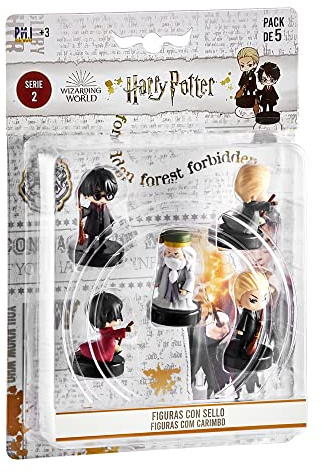 Bizak Harry Potter 5er Pack 5 cm große Detailgenauigkeit, Harry mit Umhang, Harry mit Besen, Dumbledone, Draco mit Besen und Draco mit Umhang. Empfohlen ab 3 Jahren (64115240)