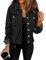 Vetinee Black Jacket Woman Jackets Black Denim Jacket Womens Black Denim Jacket Womens Women's Black Denim Jacket Women Summer Jacket Vintage Black Size Medium Fits UK Size 12 to UK Size 14