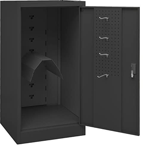 Tidyard Sattelschrank Sattelspind Stahlschrank Stallspind Metallschrank Spind Schrank Aktenschrank Schließfachschrank, Mit 1 Tür, Mit 1 Sattelhalter, 1 Boden und 4 Haken, Anthrazit 53x53x105 cm Stahl
