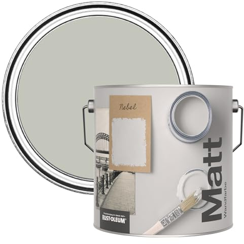 Rust-Oleum Colours Matt Emulsion Wall and Ceiling Paint - Tyne Fog 2.5L