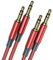 3.5mm Aux Cable Auxiliary Audio Cable, [2 Pack 2m3m] Braided Male to Male Headphone Cord Hi-Fi Sound Aux Cord Compatible for Car/Home Stereos,Speaker,Sony,Echo Dot,Headphones,Beats,iPod iPad etc.-Red