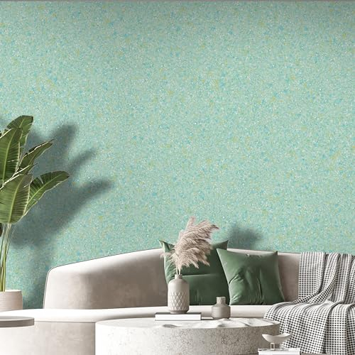 Belka B58 Türkis gemusterte Tapete - Reine Baumwolle - selbstklebend - Wärme- & schalldämmend - Langlebig - Modern & stilvoll, DIY Öko & Natürlich | ca 9 qm (m²)