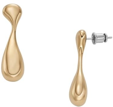 Skagen Damen-Hängeohrringe Liquid Metal Edelstahl goldfarben, SKJ1772710
