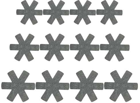 12 Pieces Pot Protector Pads, Pan Dividers, Kitchenware Stacking Dividers Pads, Non-slip Protective Pads, Cookware Heat Insulator Protectors, Cooking, Catering Pot Protectors (Gray)