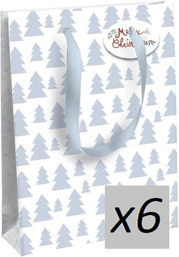 Clairefontaine X-29523-3Cpack- Packung 6 Geschenktasche - Tüte Excellia, Format M (21,5x10,2x25,3 cm), 210g, geeignet für Geschenke, Weihnachten Natur, 1 Pack