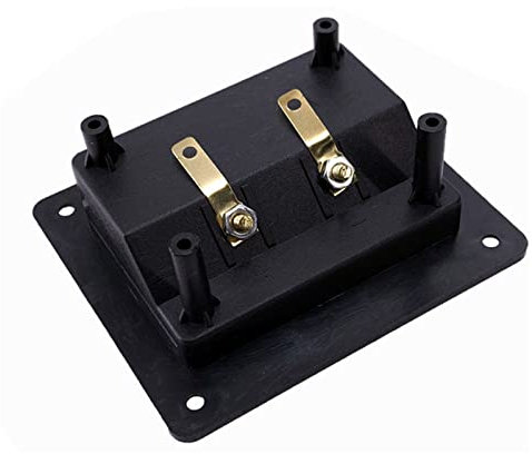 2-Wege Lautsprecher Anschlussdose Anschlussklemme Quadratischer Schraubbecher Anschluss Für Subwoofer Stecker DIY Ersatz Schwarze Quadratische Anschlussdose Für Lautsprecher 2-polig