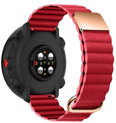 LXURY Magnetische Armbänder für Polar Vantage M2/ Vantage M Armband, Leder Silikon mit Magnet Schleife Schnalle für Polar Vantage M2/M Ersatzarmband Kompatibel mit Polar Vantage M2/M Uhrenarmband (2)