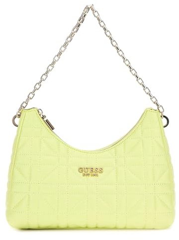 GUESS Damen Assia Top Zip Shoulder Bag Reißverschluss Oben, Schultertasche, Chartreuse