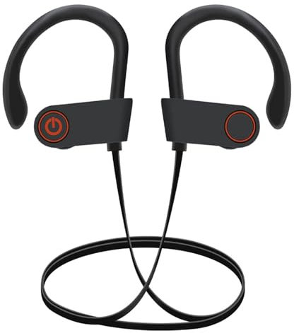 COMBLU Bluetooth Wireless Headphones, Sports Earbuds, IPX7 Waterproof Stereo Earphones for Gym Running 8 Hours Playtime Noise Cancelling Headsets