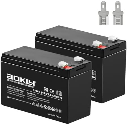 A AOKLY - 12V 7Ah 6fm7 Replacement Battery Sealed Lead Acid SLA AGM Maintenance Free Power Supply 2 Pack