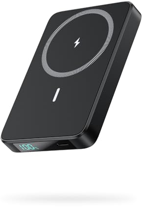 HETP Magnetico Power Bank, 10800mAh Caricabatterie Portatile Wireless PD 20W USB-C Ingresso/Uscita Ricarica Rapida Powerbank con Display LCD Compatibile con Magsafe iPhone 16/15/14/13/12 Serie