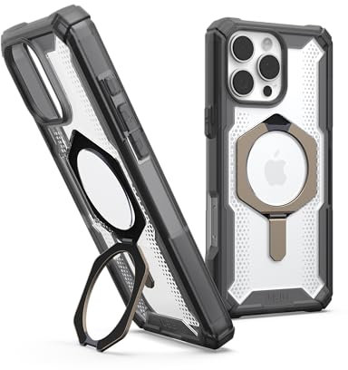 URBAN ARMOR GEAR Plasma XTE Case für Apple iPhone 16 Pro Max Kickstand Hülle (Wireless Charging/magnetisches Aufladen kompatibel, Handyhülle aufstellbar, 6 Meter Fallschutz) ash/Titan