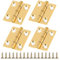 Sharelove 4pcs Copper Small Hinges Door Hinges, Practical Brass Hinge with Fixing Screws, Wear Resistance Gate Hinge for Wooden Gates Windows Wardrobes Drawers 1 Inch(25x20x1.2mm)