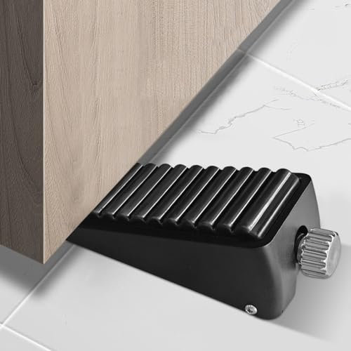 Türkeil Höhenverstellbar aus Gummi, Türstopper für Türspalten von 1,5-6,5 cm, für Schwere Türen, Innen Außen Tür Balkontüren, Büro, Garage (Schwarz)