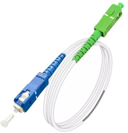 Speedoptic - Câble Fibre Optique pour Freebox de Free Pop, Ultra, Revolution, Raccordement SC/UPC vers SC/APC, Rallonge Jarretière (0,5 mètre)