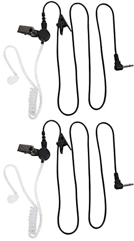 Gvvsjgdbis 2X Straight Listen Only Transparent Flexible Acoustic Tube Earpiece 3.5mm Earphone Headset Mono Jack for Walkie-Talkie