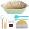 Cesta Pan de Silicona - Kit 7 Piezas para Panadería (Resistente al Calor, Plegable) con Cesta Fermentación Pan Ovalada, Espátula, Pincel - Accesorios Horno & Airfryer (Verde)