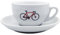 Cappuccino-Tasse Grande Rennrad – 200 ml Keramiktasse mit Fahrrad-Motiv inkl. Untertasse – Hochwertige italienische Qualität – Geschenk für Radfahrer und Kaffeegenießer