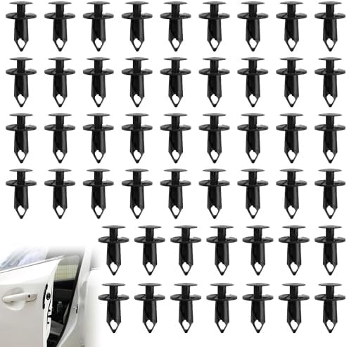 50 Stück Auto-Karosserie-Verkleidungs-Clips, 8 mm längere Zierleistenbefestigung, Teppich-Clips, schwarze Zierleisten-Clips, Karosseriebefestigung, Nieten, Pinnnadel, universeller Auto-Kunststoff für