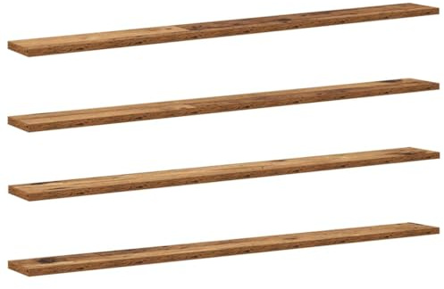 vidaXL Bookshelf Board 4 pcs Brown 100 x 10 x 1.5 cm Engineered wood, Living Room, Modern Bookshelf, Decorative Storage Solutions, Minimalist Design, Space Saver Shelf, Versatile Bookcase