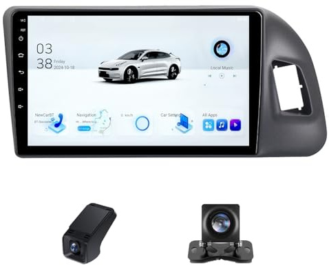 Auto radio of 2Din compatibile con CarPlay wireless/Android Auto per Audi Q5 8R 2008-2017 con 9 Pollici Bluetooth/FM/GPS/fotocamera posteriore/Controllo del volante ADAS DVR(B,X2)
