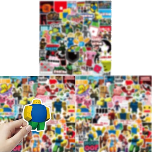 100 Stück Roblx Aufkleber Set, Roblx Cartoon Sticker für Laptop, Skateboard, Autos, Motorräder,Personalisierte Aufkleber Dekoration