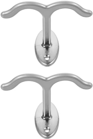 SUPVOX 2pcs Matte White Zinc Alloy Double Hook Ceiling Hooks for Hanging Bird Cages, Plant Hangers, and Utility Storage in Bathroom, Kitchen, Garage