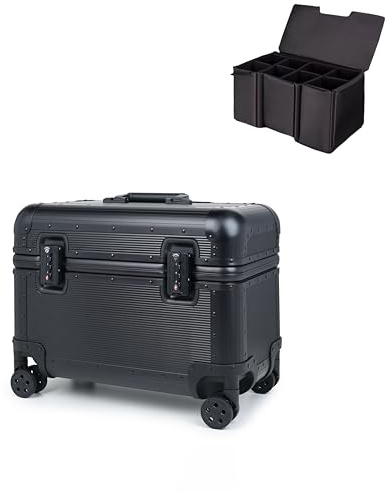 Perle Path Full Aluminum Carry-On Rolling Camera Bag Case | Adjustable Dividers, Dual TSA Locks, Quick-Release Spinner Wheels,Hard Shell Photography Equipment suitcase with Handle
