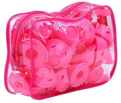 10/20PCS rosa Silikon-Lockenwickler Heatless Bangs Roll Bell Curly Hair Tubes(10pcs pink with bag)