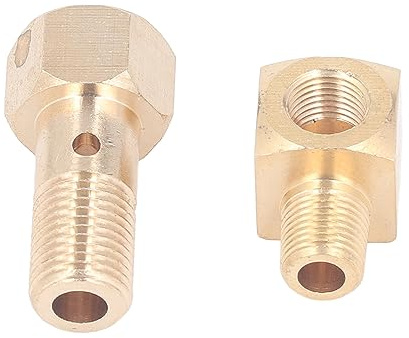 RASTKY Kraftstoffdruckmesser-Hohlschrauben-Adapter, M12 X 1,25 Zoll Gewinde, 90-Grad-Winkelverschraubung, Passend für CRX 1993–1997, Prelude 1992–1996, 2 Stück