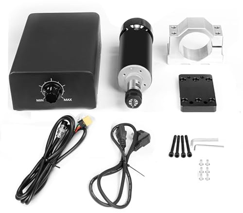 Kit motore mandrino CNC 500 W, 12000 giri/min motore Bldc raffreddato ad aria con pulsante di regolazione della velocità della scatola di controllo integrato, per incisione fai da te, incisione CNC