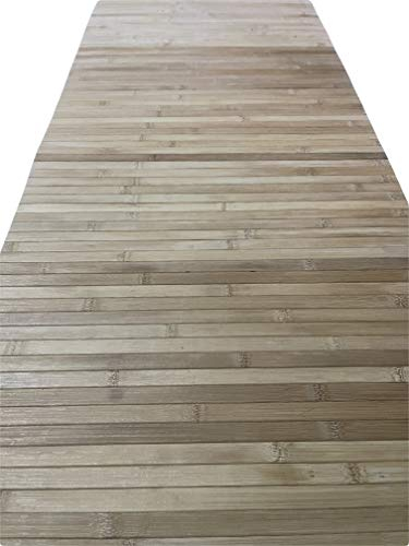 Tappeto bamboo a METRAGGIO vari colori disponibili ANTISCIVOLO (cucina bagno camera sauna) (Legno Chiaro)