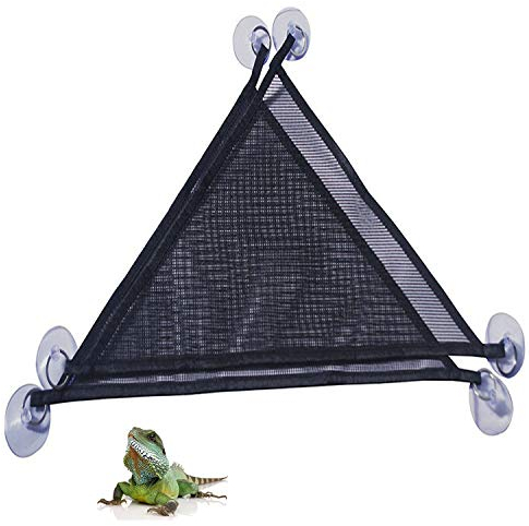 2 Stück Reptilien-Hängematte-Set, atmungsaktiv, Netz, Eidechse, Liege und Leiter, Zubehör-Set für große und kleine Bartdrachen, Anol, Geckos, Eidechsen oder Schlangen