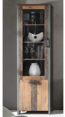 möbelando Vitrine Standvitrine Holzvitrine Standschrank Vitrinenschrank Schrank Celon I ohne Beleuchtung