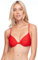 Body Glove Women's Greta Solid Molded Cup Push Up Underwire Bikini Top Swimsuit, Smoothie True Red, Large