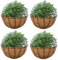 4 Pièces Jardinière Murale Suspendue Jardinières Murales, Paniers Suspendus Panier Demi-lune Plein Air Pot Fleurs Suspendu avec Doublures Coco pour Jardinières, Paniers Suspendus Plantes D'extérieur