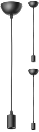 ledscom.de 3 Stück Pendelleuchte/Hängelampe DORI, schwarz matt, 1x E27 max. 60W