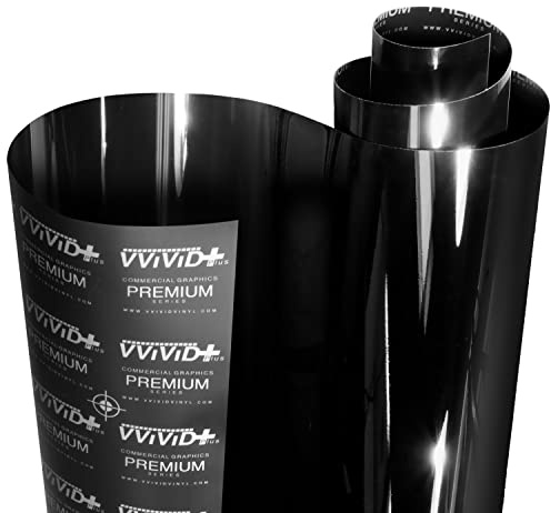 VViViD+ Ultra Gloss Premium Vinyl Car Wrap Film (3ft x 5ft, Gloss Piano Black)