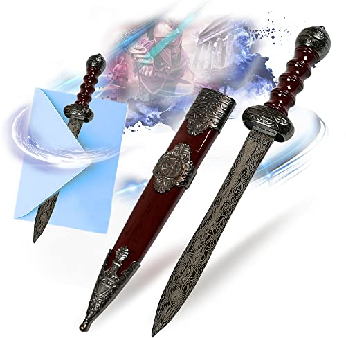 Gladius – römisches Schwert, Brieföffner mit Scheide, 26,5 cm lang, Miniatur-Gladiatorenschwert, Geschenk und Merchandise für Ihr Zuhause und Bürozubehör (Silber)
